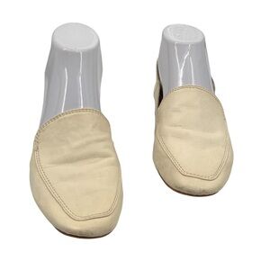 Dolce Vita Women's Cream Leather Slip On Flat Loafers Size 8 1/2
